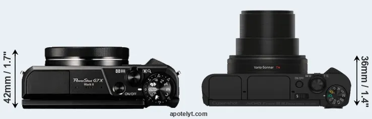 Compare G7X Mark II versus HX80 top