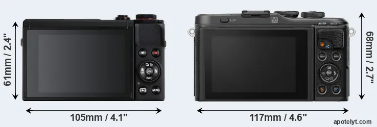 Comparison G7X Mark III or E-PL10 rear