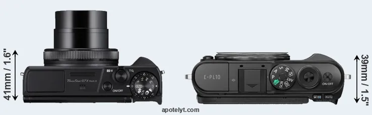 Compare G7X Mark III versus E-PL10 top
