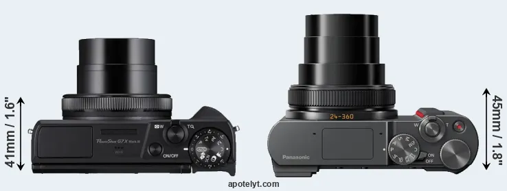 Compare G7X Mark III versus ZS200 top