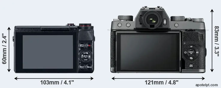Comparison G7X or X-T100 rear