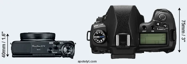 Compare G7X versus E-30 top
