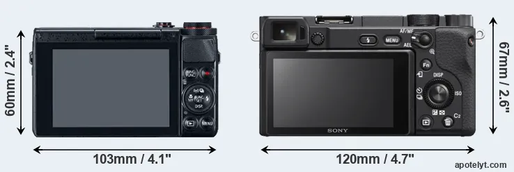 Comparison G7X or A6400 rear