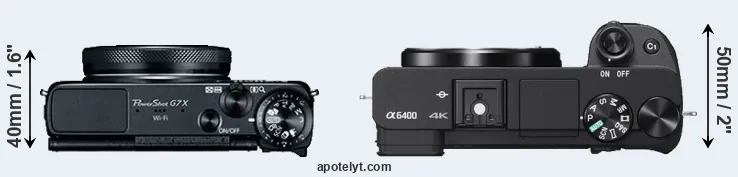 Compare G7X versus A6400 top