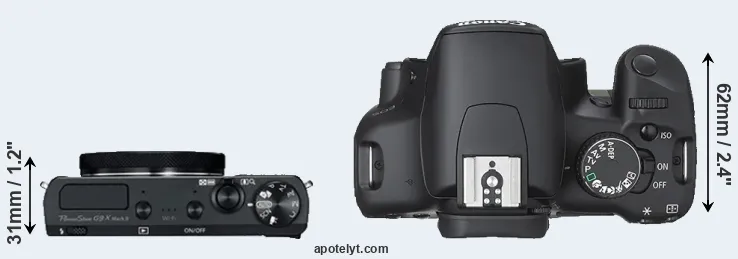 Compare G9X Mark II versus XSi top