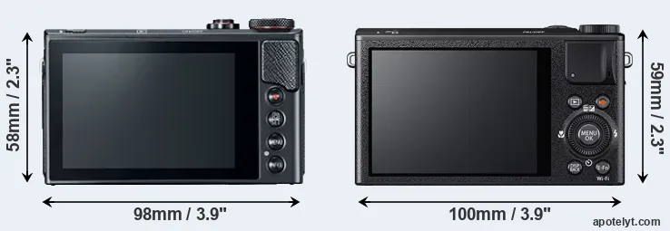 Comparison G9X Mark II or XQ2 rear