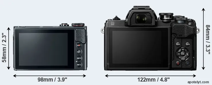 Comparison G9X Mark II or E-M10 IV rear