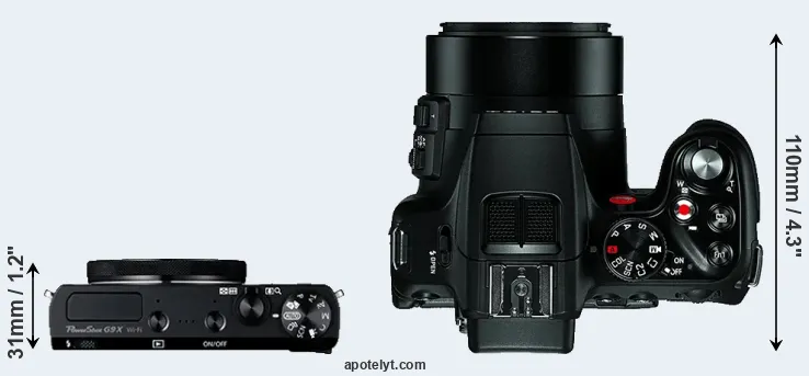 Compare G9X versus V-LUX 4 top