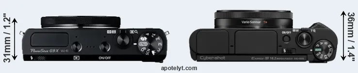 Compare G9X versus HX99 top