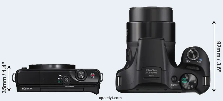 Compare M10 versus SX540 top
