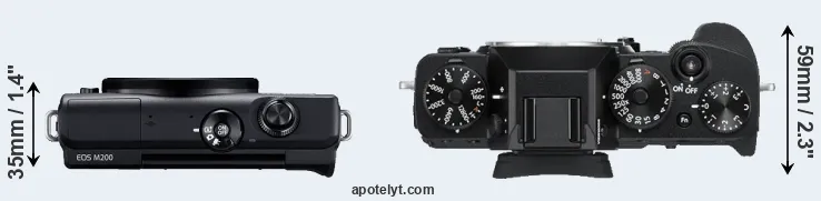 Compare M200 versus X-T3 top