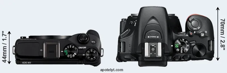 Compare M3 versus D5600 top