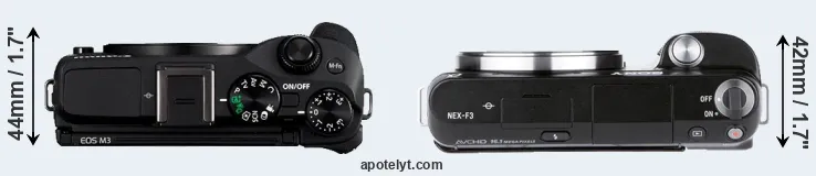 Compare M3 versus NEX-F3 top