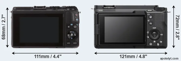 Comparison M3 or ZV-E1 rear