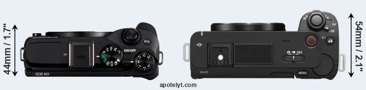 Compare M3 versus ZV-E1 top