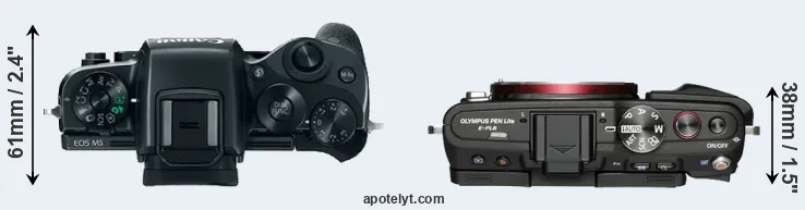 Compare M5 versus E-PL6 top