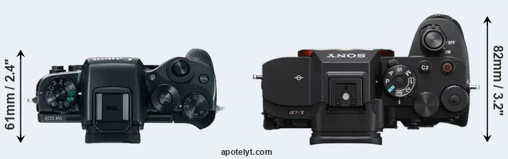 Compare M5 versus A7R V top