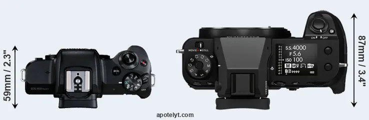 Compare M50 Mark II versus GFX 100S top
