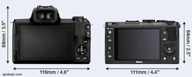 Comparison M50 Mark II or Coolpix A rear