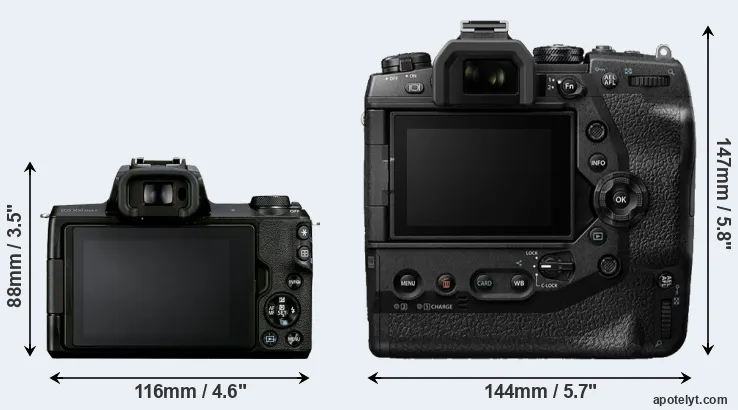 Comparison M50 Mark II or E-M1X rear