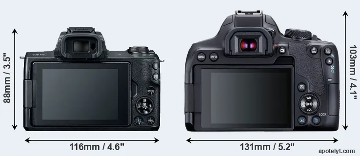 Comparison M50 or T8i rear