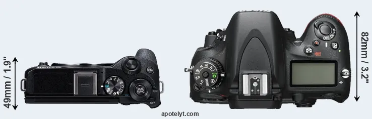 Compare M6 Mark II versus D600 top