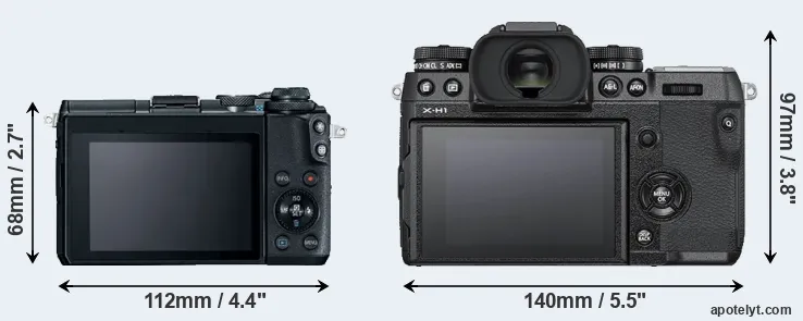 Comparison M6 or X-H1 rear
