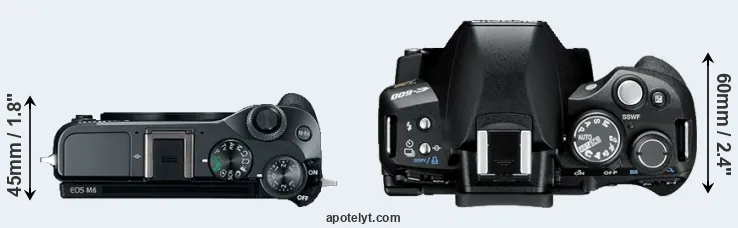 Compare M6 versus E-600 top