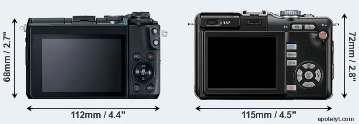 Comparison M6 or E-PL1 rear