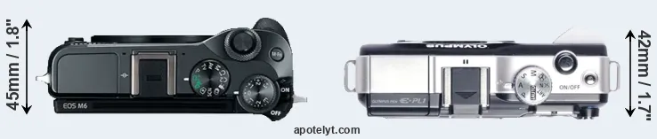 Compare M6 versus E-PL1 top