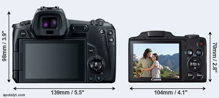 Comparison Canon R or SX510 rear