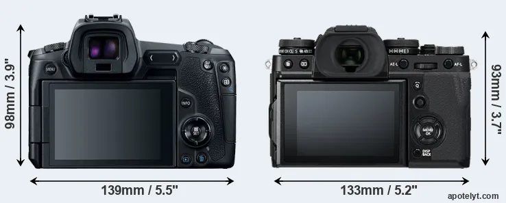 Comparison Canon R or X-T3 rear