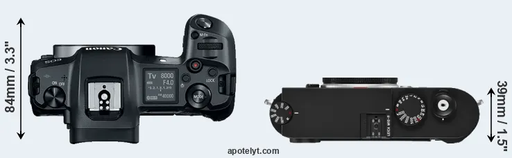 Compare Canon R versus M10-R top