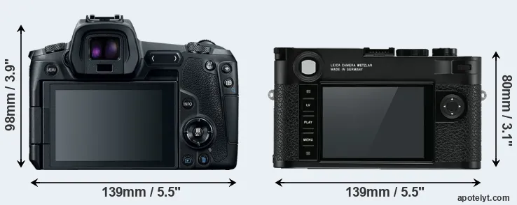 Comparison Canon R or M10 rear