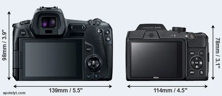 Comparison Canon R or B500 rear