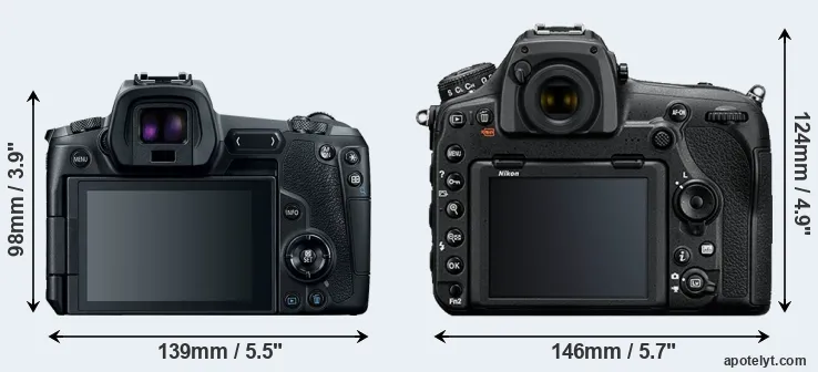 Comparison Canon R or D850 rear