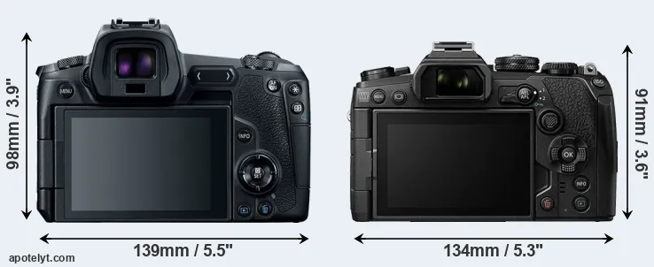 Comparison Canon R or E-M1 III rear