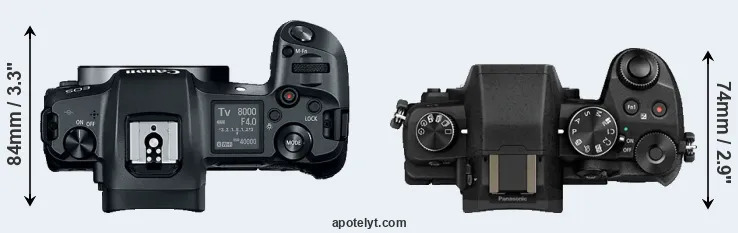 Compare Canon R versus G85 top