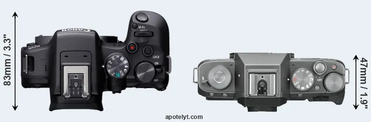 Compare R10 versus X-T100 top