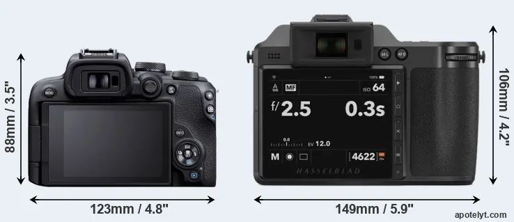 Comparison R10 or X2D 100C rear