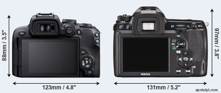 Comparison R10 or K-5 II rear
