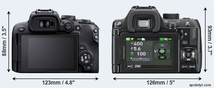 Comparison R10 or K-70 rear