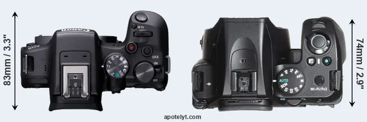 Compare R10 versus K-70 top