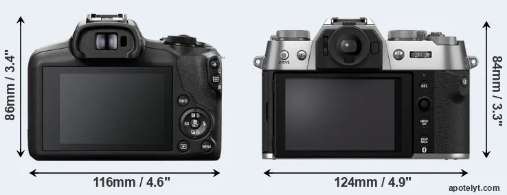 Comparison R100 or X-T50 rear