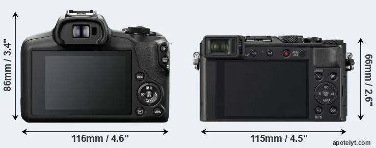 Comparison R100 or LX100 II rear