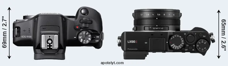 Compare R100 versus LX100 II top