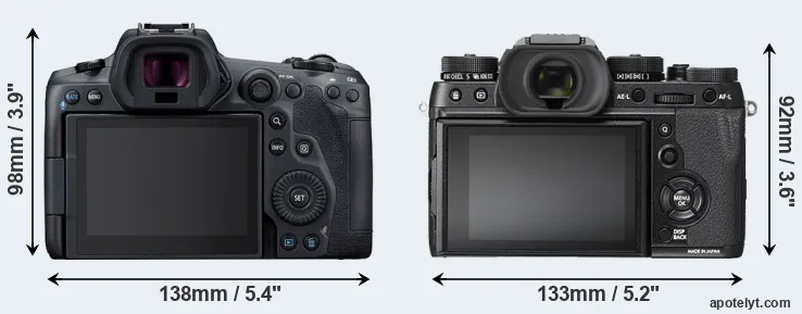 Comparison R5 or X-T2 rear