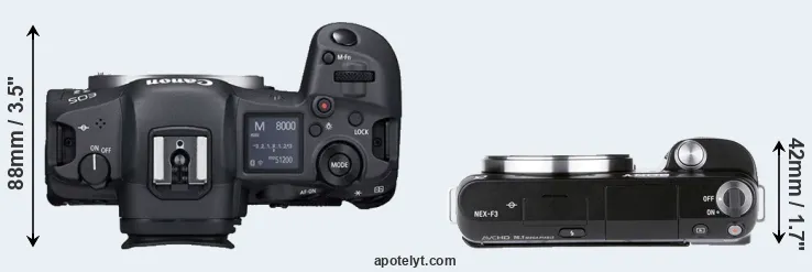 Compare R5 versus NEX-F3 top