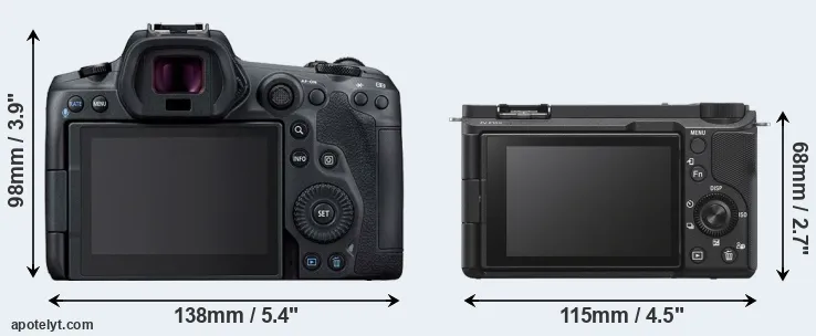 Comparison R5 or ZV-E10 II rear