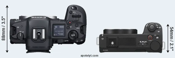 Compare R5 versus ZV-E10 II top
